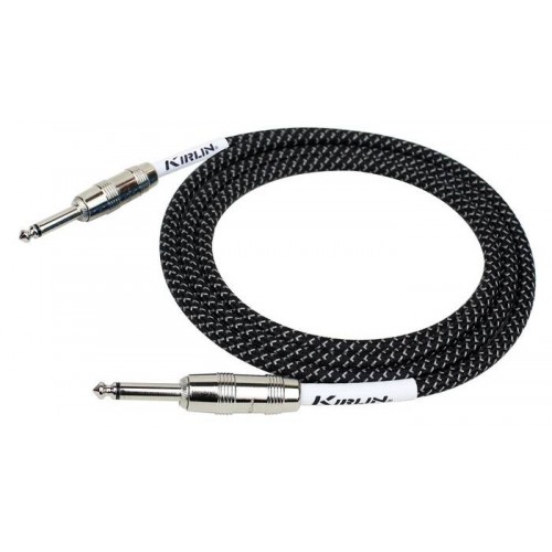 Kirlin 10ft Guitar cable Fabric Black/white