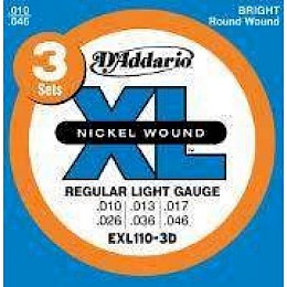 D'Addario  Electric guitar strings EXL110 3D 10-46 multi pack by 